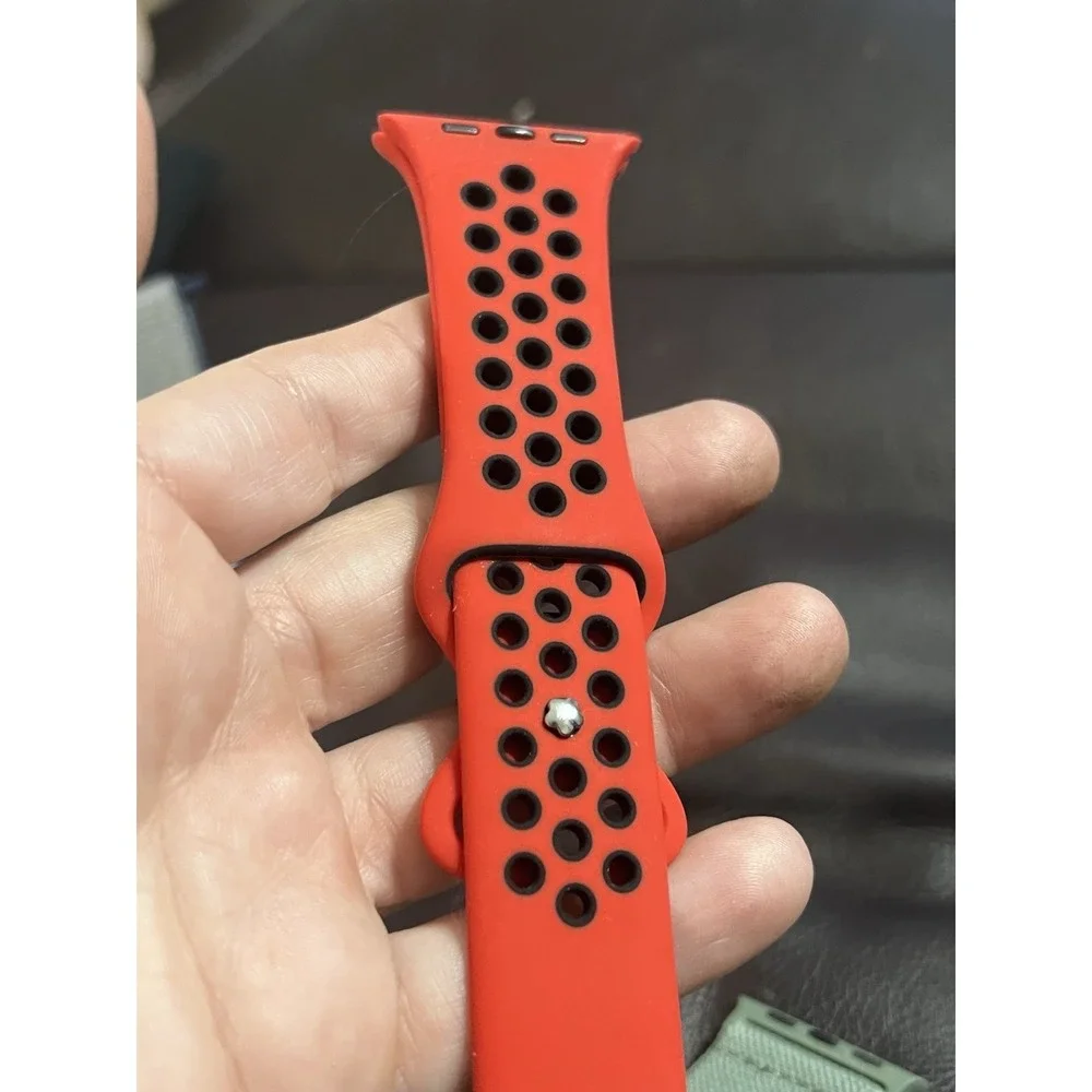 Nylon Blue Loop Band for Apple Watch (49/45/44mm) & red/black Silicone Band